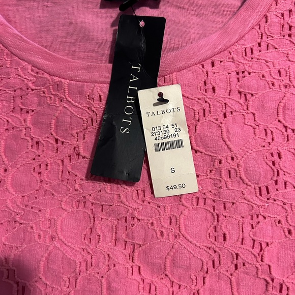TALBOTS , pink cotton lace ,NWT, top. - Picture 3 of 4